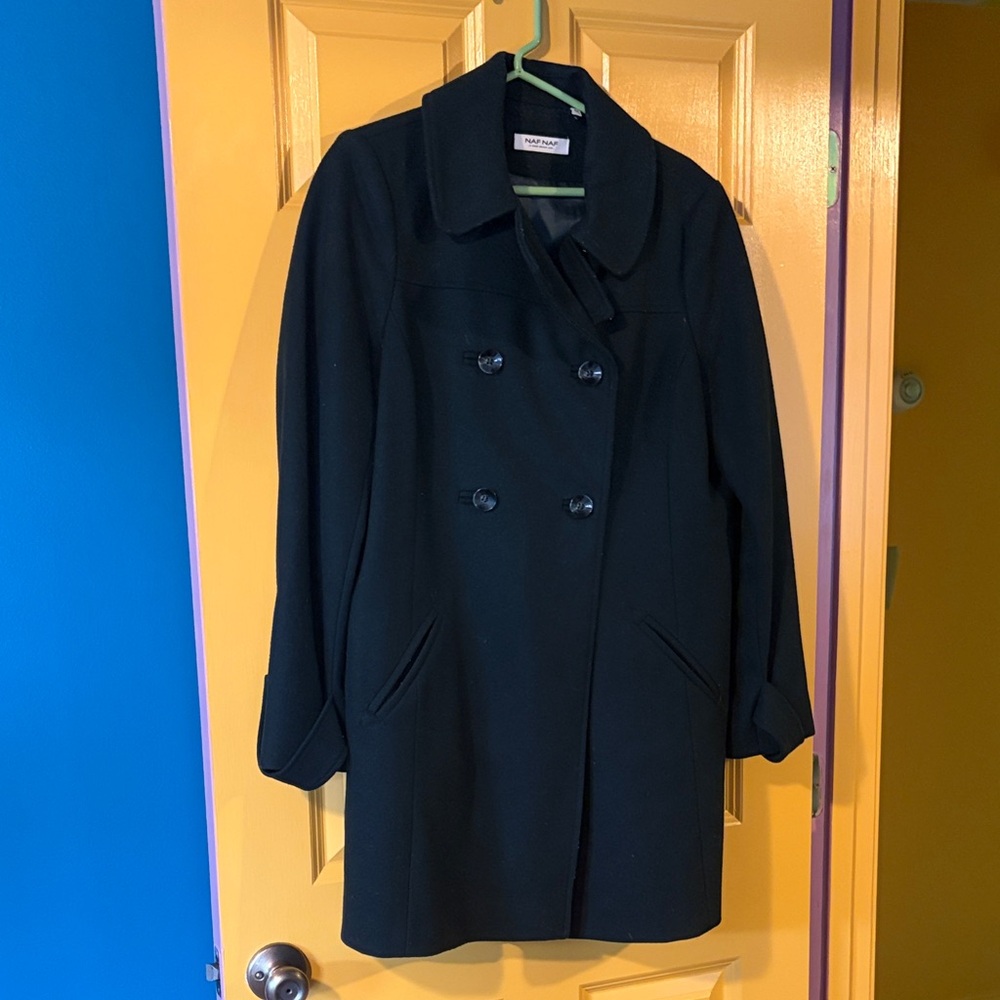 NAF NAF Women's Green Pea Coat